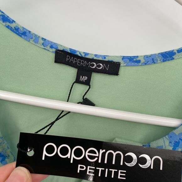 Papermoon Floral V-Neck Sleeveless Blouse Size Medium Petite - Picture 3 of 8